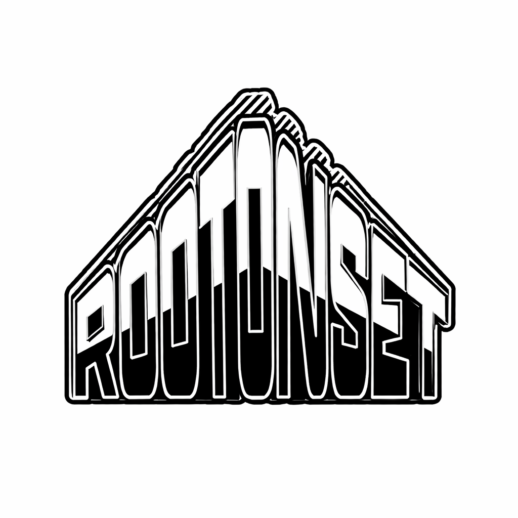 Black and white ROOTONSET wordmark
